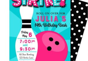 Birthday Party Invitation Template Bowling Bowling Invitation Printable or Printed with Free Shipping