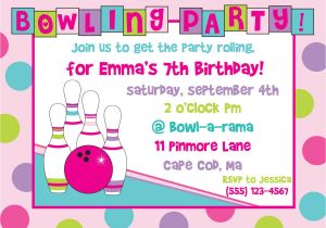 Birthday Party Invitation Template Bowling Printable Bowling Birthday Party Invitations