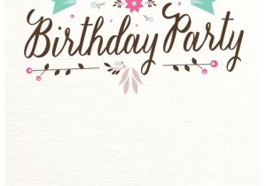 Birthday Party Invitation Template Free Online Flat Floral Free Printable Birthday Invitation Template