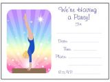 Birthday Party Invitation Template Gymnastics Gymnastics Birthday Invatation Crafts Gymnastics