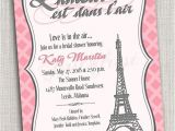 Birthday Party Invitation Template In French French themed Eiffel tower Paris Party Invitation Card