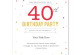 Birthday Party Invitation Template In Word 40th Birthday Invitation Template Word