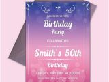Birthday Party Invitation Template In Word Free 50th Birthday Invitation Template Word Psd