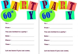 Birthday Party Invitation Template Printable 20 Ideas 60th Birthday Party Invitations Card Templates