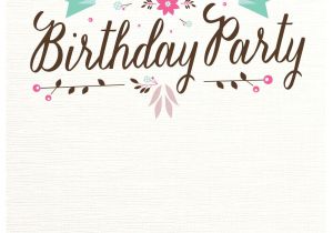 Birthday Party Invitation Template Printable Flat Floral Free Printable Birthday Invitation Template