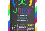 Birthday Party Invitation Template Trampoline Jump Bounce House Trampoline Birthday Invitation Zazzle Com