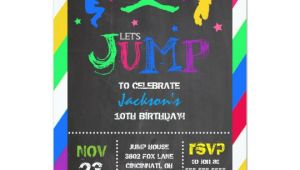 Birthday Party Invitation Template Trampoline Jump Bounce House Trampoline Birthday Invitation Zazzle Com