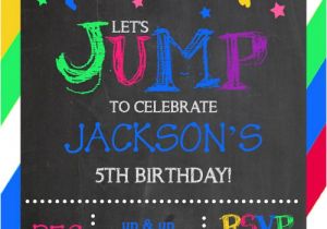Birthday Party Invitation Template Trampoline Jump Bounce House Trampoline Park Party Birthday