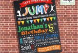 Birthday Party Invitation Template Trampoline Trampoline Birthday Party Invitation Jump Invite Chalkboard