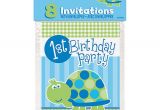 Birthday Party Invitations at Walmart First Birthday Turtle Invitations 8pk Walmart