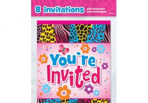 Birthday Party Invitations at Walmart Wild Birthday Invitations 8pk Walmart