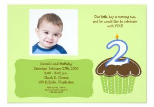 Birthday Party Invitations for 2 Year Old 2 Year Old Cupcake Photo Birthday Invite