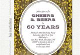 Birthday Party Invitations for 60 Year Old 60th Birthday Invitation for Men Cheers & Beers to 60 Years