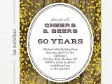 Birthday Party Invitations for 60 Year Old 60th Birthday Invitation for Men Cheers & Beers to 60 Years