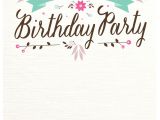Birthday Party Invitations Free Templates Flat Floral Free Printable Birthday Invitation Template