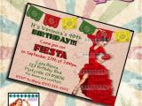 Birthday Party Invitations Spanish Pinup Birthday Invitation Feista Mexican Spanish Party Pin Up