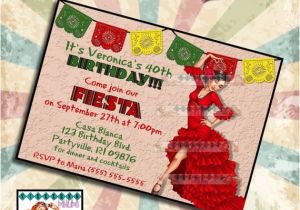 Birthday Party Invitations Spanish Pinup Birthday Invitation Feista Mexican Spanish Party Pin Up