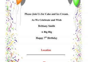Birthday Party Invitations Template Birthday Party Invitations Template