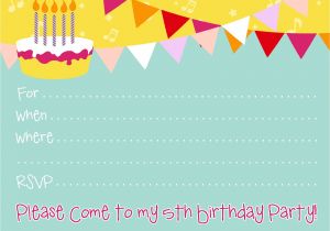 Birthday Party Invitations Template Free Birthday Party Invitations for Girl – Bagvania Free