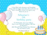Birthday Party Invitations Wording 7th Birthday Invitation orderecigsjuice Info