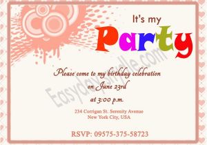 Birthday Party Invitations Wording Birthday Invitation Wording Easyday