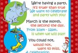 Birthday Party Poems for Invitations Dr Seuss Invitation for Second Birthday Birthdays