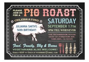 Birthday Pig Roast Invitations Chalkboard Pig Roast Invitations Classy Casual Zazzle