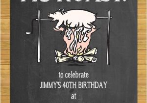 Birthday Pig Roast Invitations Pig Roast Blackboard Birthday Invitations