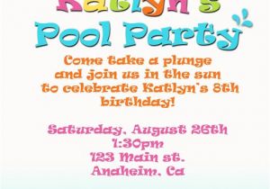Birthday Pool Party Invitation Wording Adult Pool Party Quotes Quotesgram