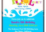 Birthday Pool Party Invitation Wording Birthday Pool Party Invitations