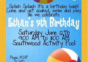 Birthday Pool Party Invitation Wording Kid Pool Party Invitation Wording