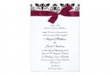 Black and Burgundy Wedding Invitations Black Burgundy Ribbon Wedding Invitation Zazzle