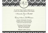 Black and Cream Wedding Invitations Black and Cream Monogram Damask Wedding Invitation Zazzle