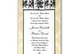Black and Cream Wedding Invitations Rose Pattern Bow Black Cream Wedding Invitations