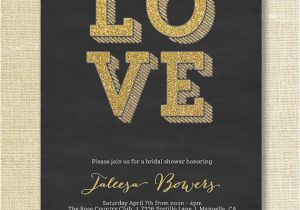 Black and Gold Bridal Shower Invitations Black & Gold Bridal Shower Invitation Glitter Love Sparkly