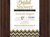 Black and Gold Bridal Shower Invitations Black and Gold Bridal Shower Invitations Modern Chevron