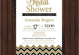 Black and Gold Bridal Shower Invitations Black and Gold Bridal Shower Invitations Modern Chevron