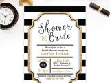 Black and Gold Bridal Shower Invitations Bridal Shower Invitation Gold Glitter Bridal Shower