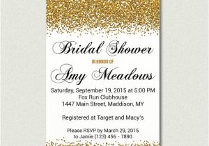 Black and Gold Bridal Shower Invitations Gold Bridal Shower Invitation Black and Gold Glitter Bridal
