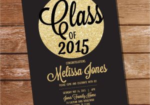 Black and Gold Graduation Party Invitations Black and Gold Graduation Invitation Gold by Sunshineparties