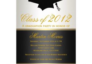 Black and Gold Graduation Party Invitations Black and Gold Graduation Invitation Zazzle