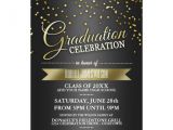 Black and Gold Graduation Party Invitations Black Gold Confetti Graduation Party Invitations Zazzle
