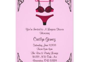 Black and Pink Bridal Shower Invitations Black & Pink Lingerie Bridal Shower Invitation