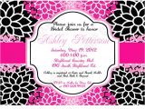 Black and Pink Bridal Shower Invitations Bridal Shower and Wedding Invitations