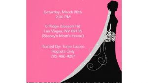 Black and Pink Bridal Shower Invitations Bridal Shower Invitations In Hot Pink and Black 5" X 7