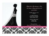 Black and Pink Bridal Shower Invitations Bridal Shower Invitations In Pink and Black Damask