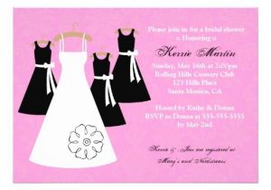 Black and Pink Bridal Shower Invitations Chic Pink and Black Bridal Shower Invitation 5" X 7