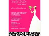 Black and Pink Bridal Shower Invitations Hot Pink and Black Bridal Shower Invitations 5" X 7