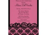 Black and Pink Bridal Shower Invitations Pink & Black Damask Bridal Shower Invitation 5" X 7