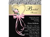 Black and Pink Bridal Shower Invitations Pink Zebra Black Gold Zebra Bridal Shower 5" X 7